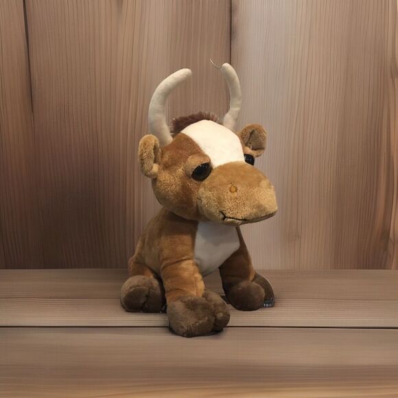Texas Products Longhorn Plush Stuffed Animal Cow Steer Toy Brown HTF Rare - Picture 1 of 10
